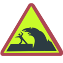 Pictograms hazard signs waves sign icon