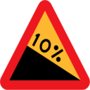 Pictograms road signs downward gradient roadsign icon