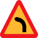 Pictograms road signs dangerous bend bend to left icon