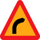 Pictograms road signs dangerous bend bend to right icon