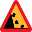 Pictograms road signs falling rocks from the lhs roadsign icon