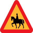 Pictograms road signs horserider roadsign icon