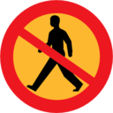 Pictograms road signs no entry sign with man icon