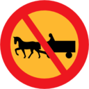 Pictograms road signs no horse and carts sign icon