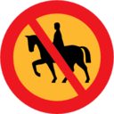 Pictograms road signs no horse riding sign icon