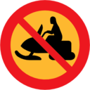 Pictograms road signs no snowmobiles sign icon