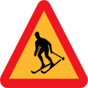 Pictograms road signs skiier sign icon