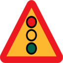 Pictograms road signs traffic lights ahead sign icon