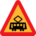 Pictograms road signs tram roadsign icon