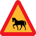 Pictograms road signs warning horses roadsign icon