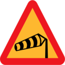 Pictograms road signs windsock pointing left sign icon