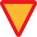 Pictograms road signs yield roadsign icon