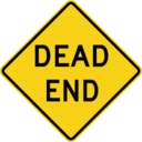 Road sign us dead end icon