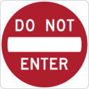 Road sign us do not enter icon