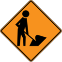 Road sign us mutcd construction icon