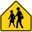 Road sign us school icon