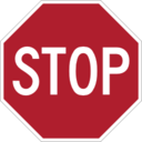 Road sign us stop icon