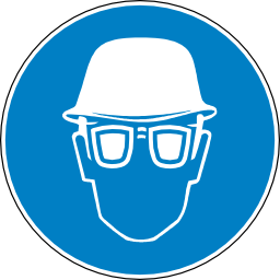 Pictogram din protection obligatoire de la tete et de la vue icon 256x256