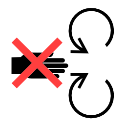 Pictograms aem never reach into area where parts are in motion icon 256x256