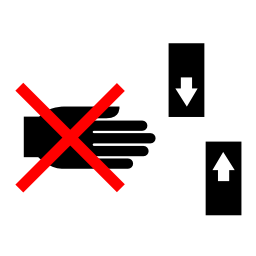 Pictograms aem never reach into area where parts are in motion icon 256x256