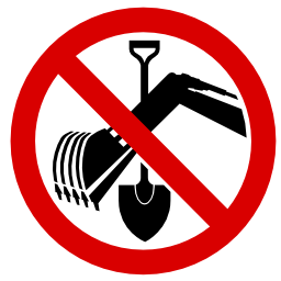 Pictograms aem prohibition of digging icon 256x256