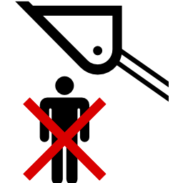 Pictograms aem do not stand under raised bucket icon 256x256