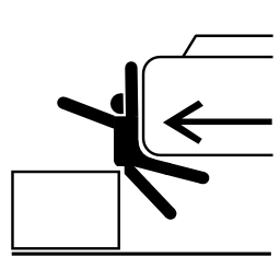 Pictograms aem crush of whole body excavator or turret pinned icon 256x256
