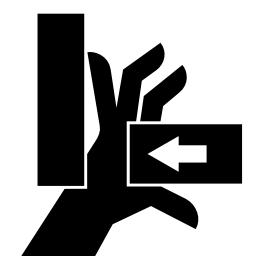Pictograms aem crush of fingers or hand force applied from side icon 256x256