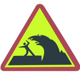Pictograms hazard signs waves sign icon 256x256