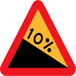 Pictograms road signs downward gradient roadsign icon 256x256