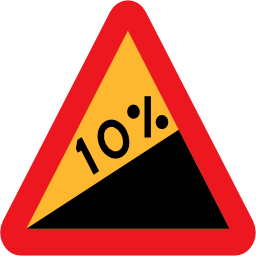 Pictograms road signs upward gradient roadsign icon 256x256