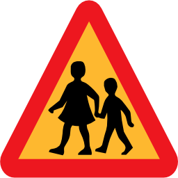 Pictograms road signs children crossing road sign icon 256x256