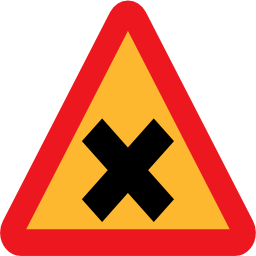 Pictograms road signs cross road sign icon 256x256