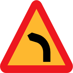 Pictograms road signs dangerous bend bend to left icon 256x256