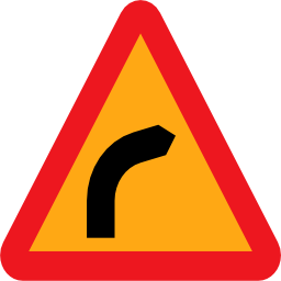 Pictograms road signs dangerous bend bend to right icon 256x256