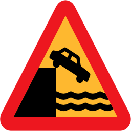Pictograms road signs dont drive over cliff into the ocean icon 256x256