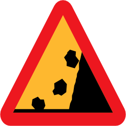 Pictograms road signs falling rocks from rhs roadsign icon 256x256