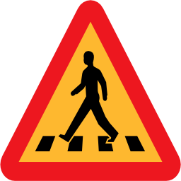 Pictograms road signs pedestrian crossing sign icon 256x256