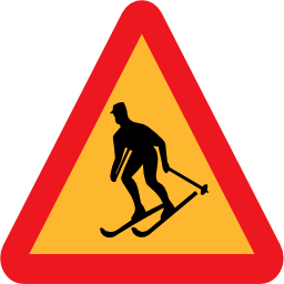 Pictograms road signs skiier sign icon 256x256