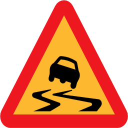 Pictograms road signs slippery roadsign icon 256x256