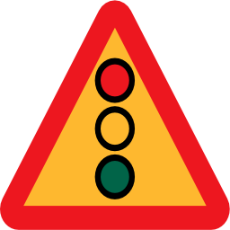 Pictograms road signs traffic lights ahead sign icon 256x256