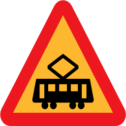 Pictograms road signs tram roadsign icon 256x256