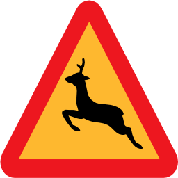 Pictograms road signs warning deer roadsign icon 256x256