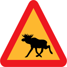 Pictograms road signs warning moose roadsign icon 256x256