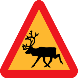 Pictograms road signs warning reindeer roadsign icon 256x256