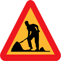 Pictograms road signs workman ahead roadsign icon 256x256