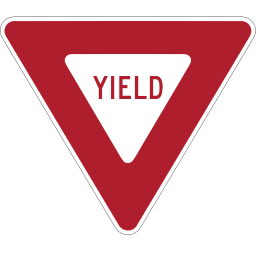 Road sign us yield icon 256x256