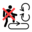 Pictograms aem never step on or into area where parts are in motion icon 32x32
