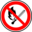 Pictograms prohibition fire icon 32x32