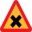 Pictograms road signs cross road sign icon 32x32